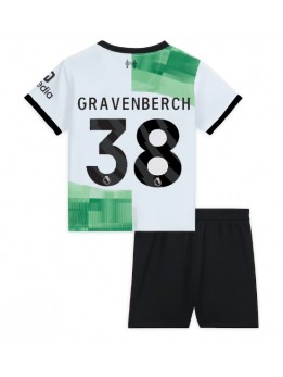 Billige Liverpool Ryan Gravenberch #38 Bortedraktsett Barn 2023-24 Kortermet (+ Korte bukser)